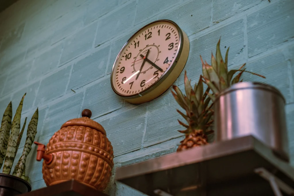 Wall clock in an office in the afternoon